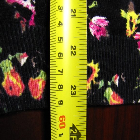 Philosophy Black Floral Sweater Ruffle Sleeve Detail Sz Small - Picture 9 of 12